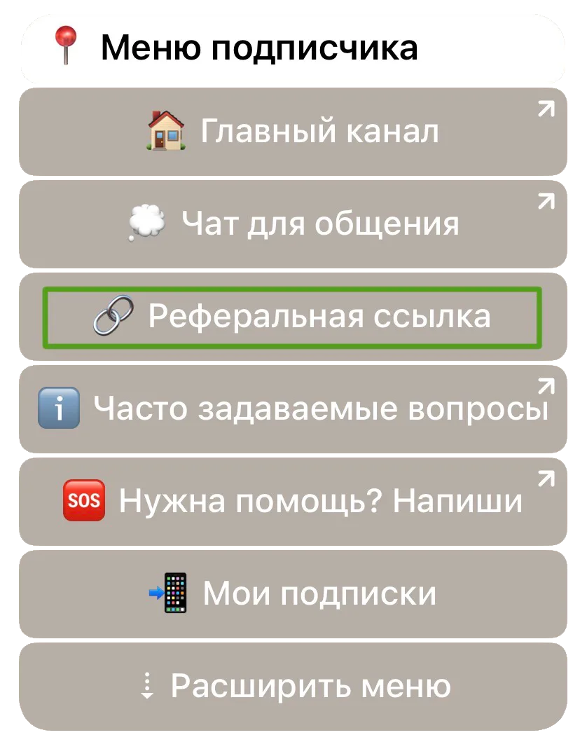 Меню в боте @am_dialog_bot